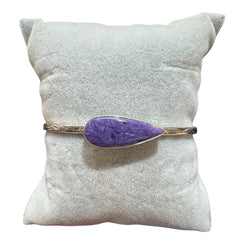 Charoite - Sterling Silver - Adjustable Stone Bracelet