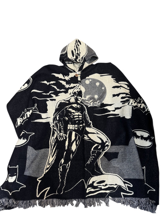 Hand Woven "Batman" Poncho - Made In Ecuador - Ethically Sourced Alpaca Wool