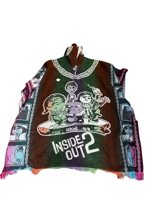 Hand Woven "Inside Out 2" Poncho - Made In Ecuador - Ethically Sourced Alpaca Wool