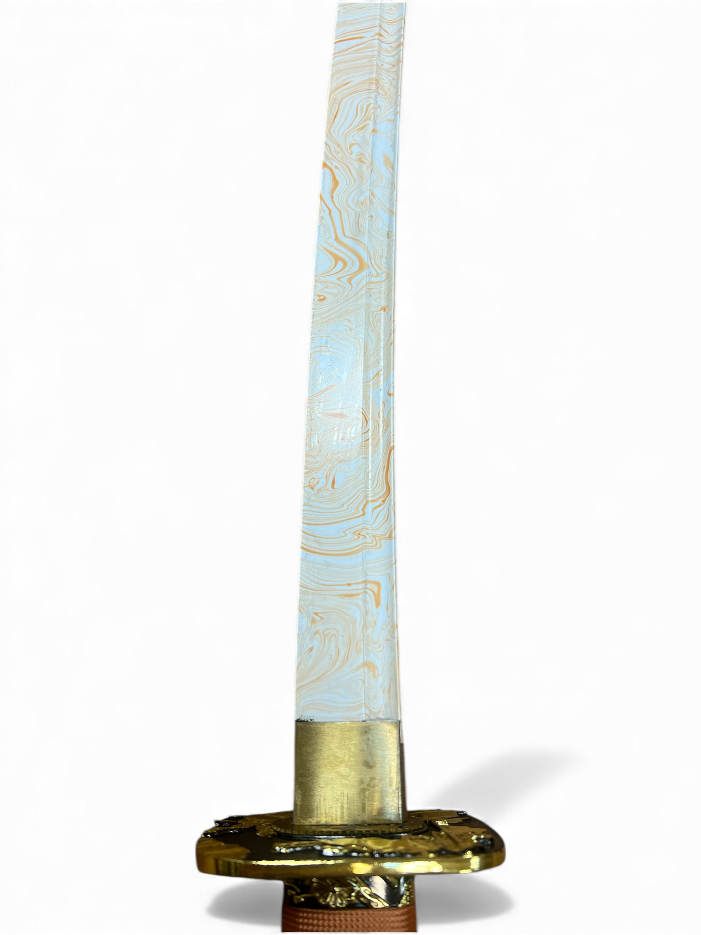 Brown Warrior Katana - 1045 High Carbon Steel - Orange Oil Slick Blade