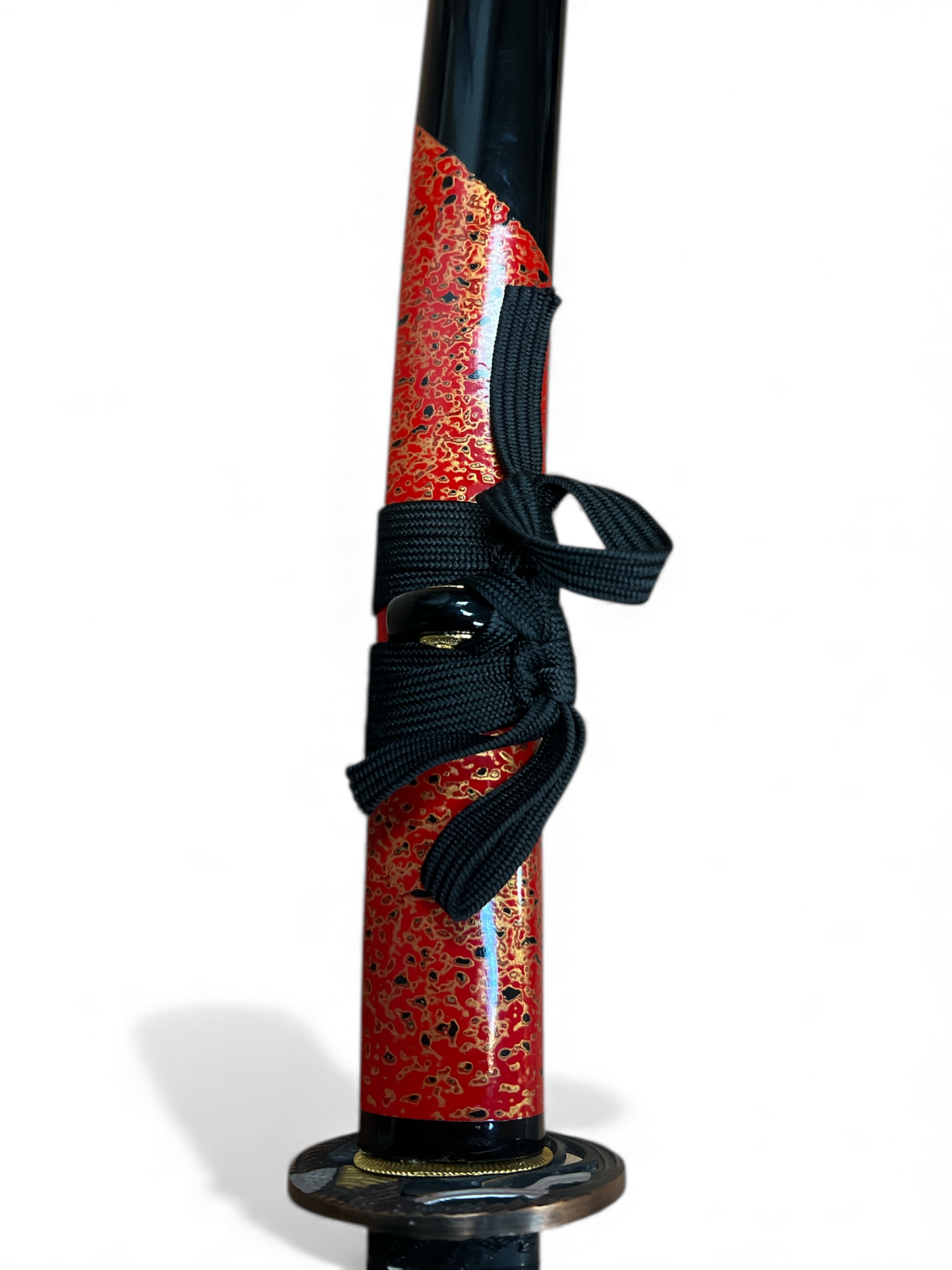 Obsidian Ember Katana - 1045 High Carbon Steel - Brass Alloy Tsuba