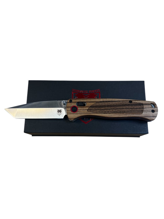 CobraTec - "Zebrawood" - D2 Steel - Zebrawood and Aluminum Handle - Bar Lock