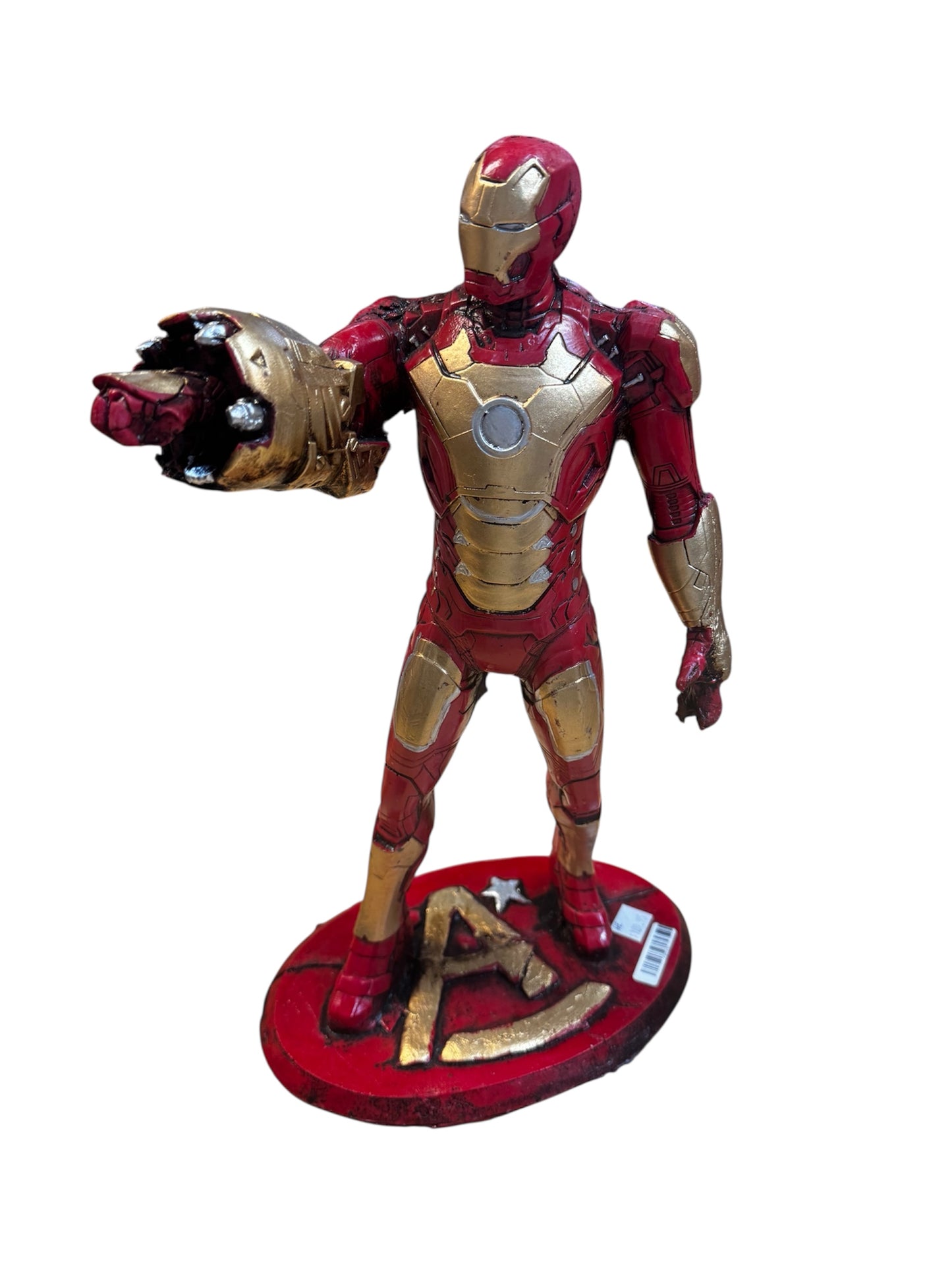 Fishbone Iron Man Figurine - Made From Fishbones - Hand Painted - Size: 15in x 9in