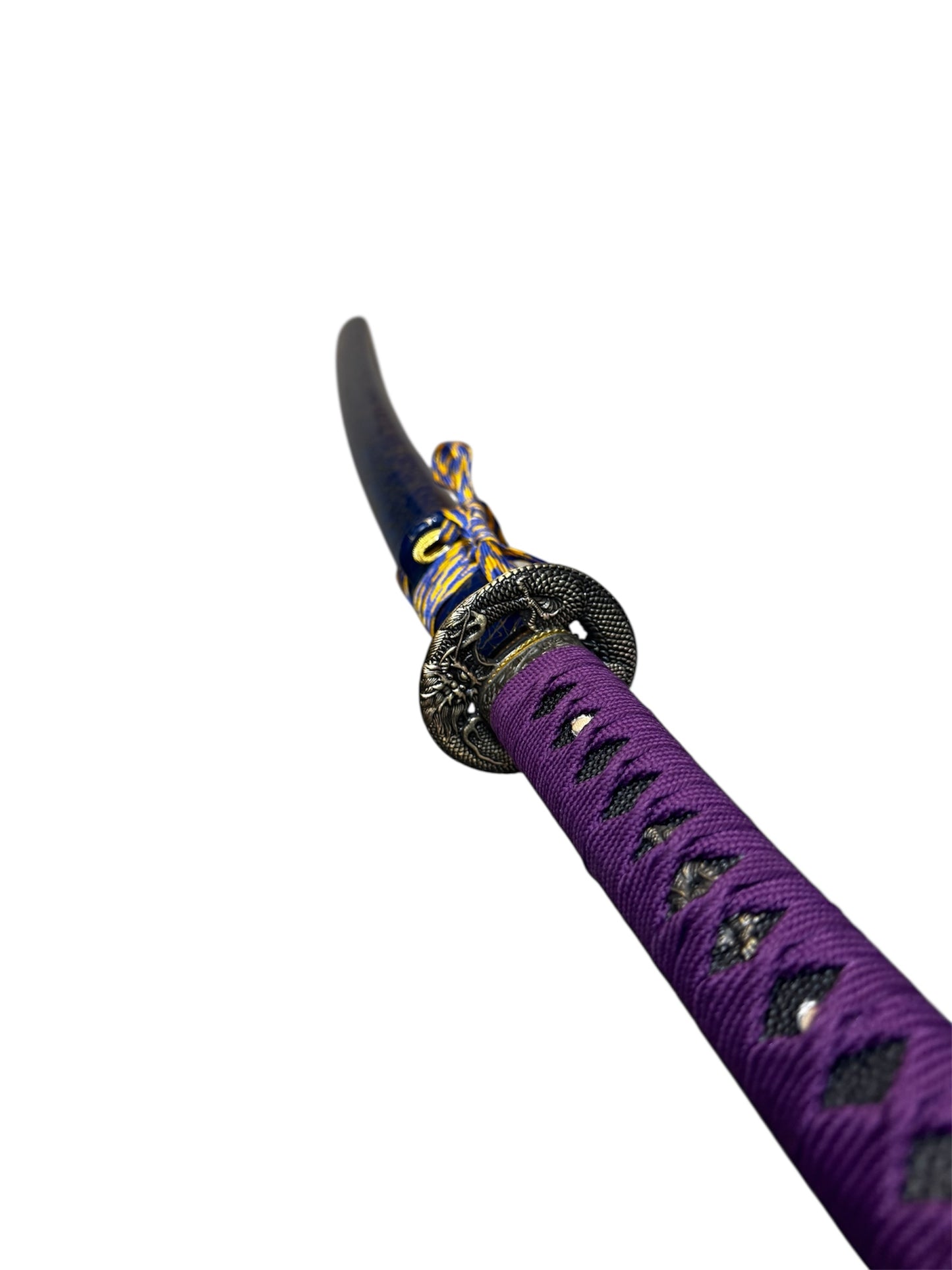 Shinwa Purple Serpent Katana - 1045 Carbon Steel - Genuine Rayskin - Metal Alloy Tsuba