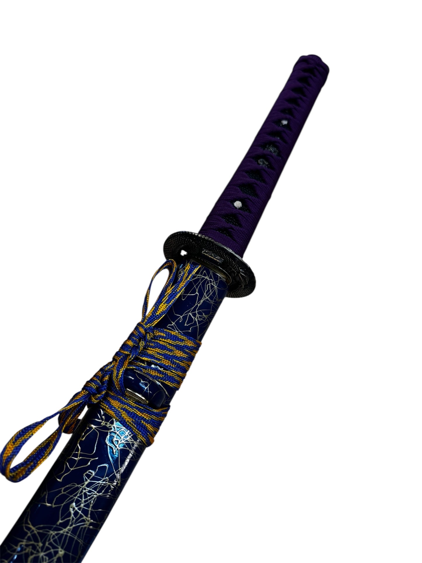 Shinwa Purple Serpent Katana - 1045 Carbon Steel - Genuine Rayskin - Metal Alloy Tsuba