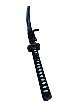 Shinwa Black Serpent Katana - Damascus Steel - Metal Alloy Tsuba - Faux Ray Skin