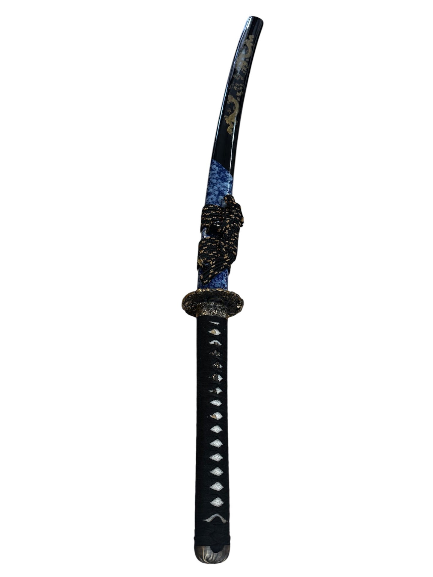 Sokojikara Hammer Worked Katana - Hand Forged Damascus - Genuine Ray Skin - Metal Alloy Dragon Tsuba