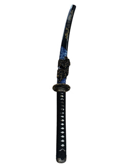 Sokojikara Hammer Worked Katana - Hand Forged Damascus - Genuine Ray Skin - Metal Alloy Dragon Tsuba