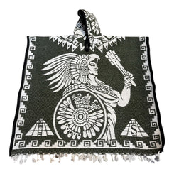 Hand Woven Poncho - Made From Alpaca Wool - Heavy Duty (Green)