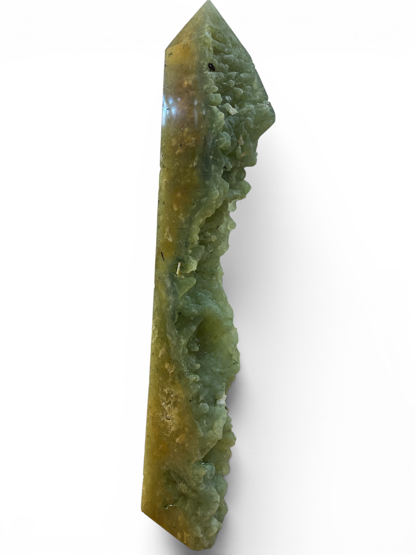 "A" Grade Rough & Polished Prehnite Tower