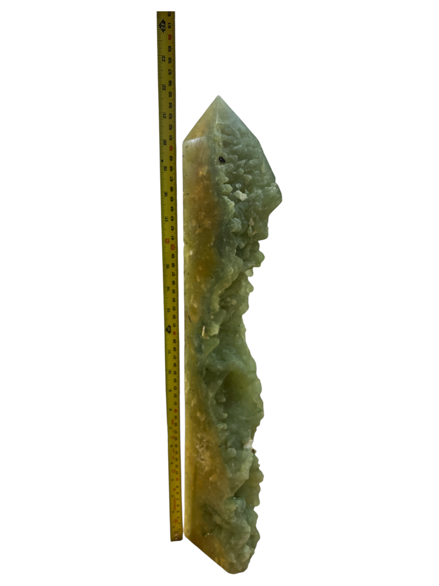 "A" Grade Rough & Polished Prehnite Tower