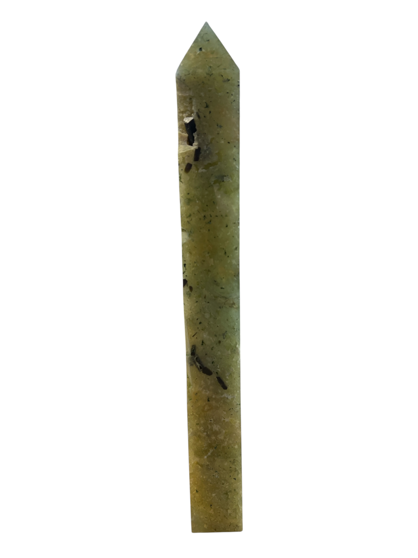 "A" Grade Rough & Polished Prehnite Tower