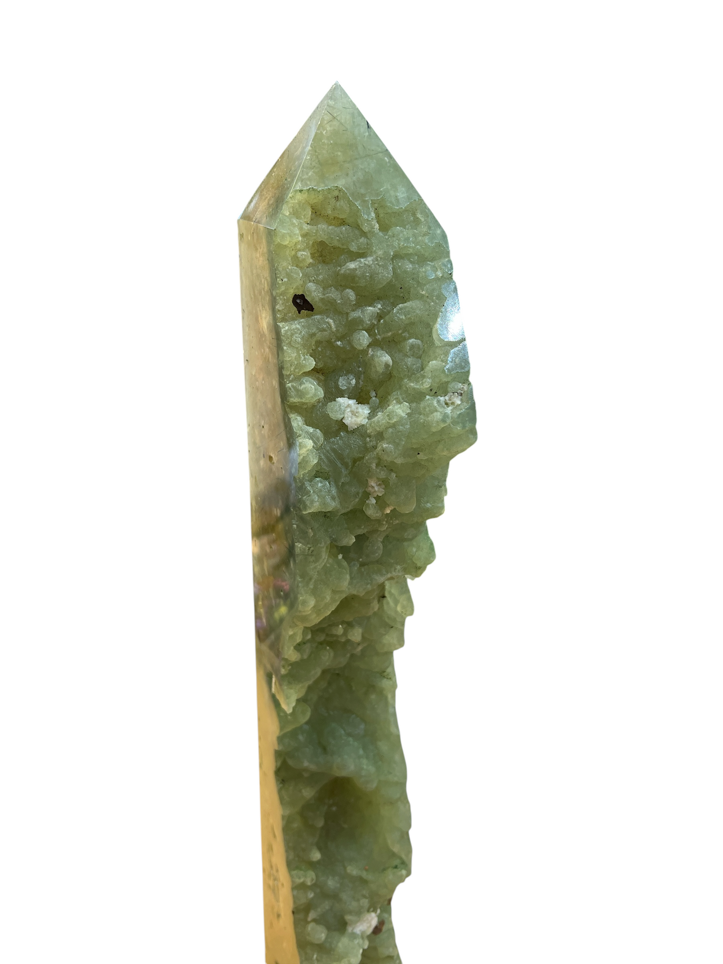 "A" Grade Rough & Polished Prehnite Tower