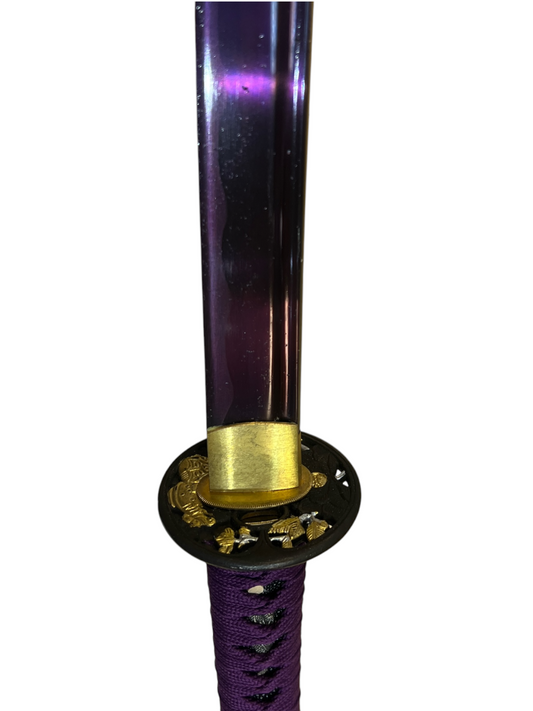 Purple Majesty Katana - 1065 High Carbon Steel - Genuine Ray Skin