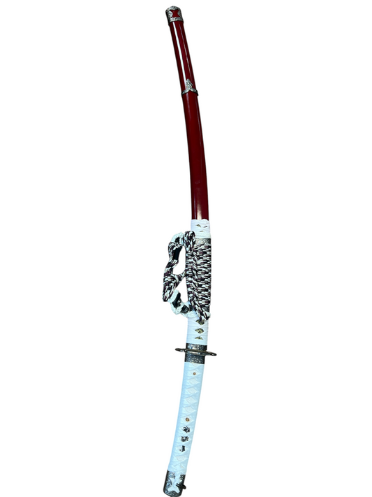 Blood Moon Katana - 1045 High Carbon Steel - Pewter Tsuba