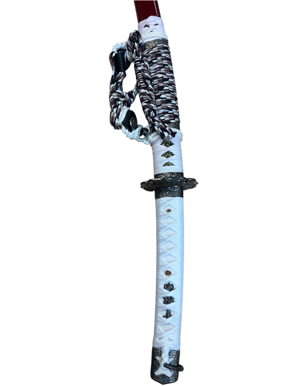 Blood Moon Katana - 1045 High Carbon Steel - Pewter Tsuba