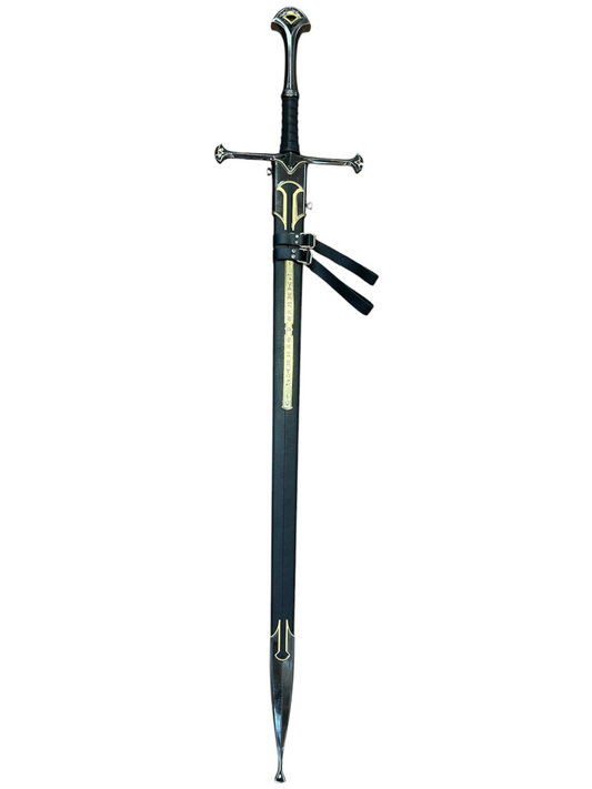 Lord of The Rings "Anduril" Replica - 440 Stainless Steel - Genuine Leather Sheath