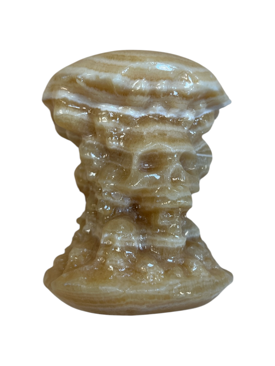 Hand Carved Orange Calcite Apple Core