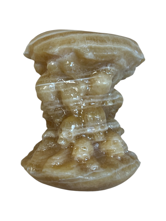Hand Carved Orange Calcite Apple Core