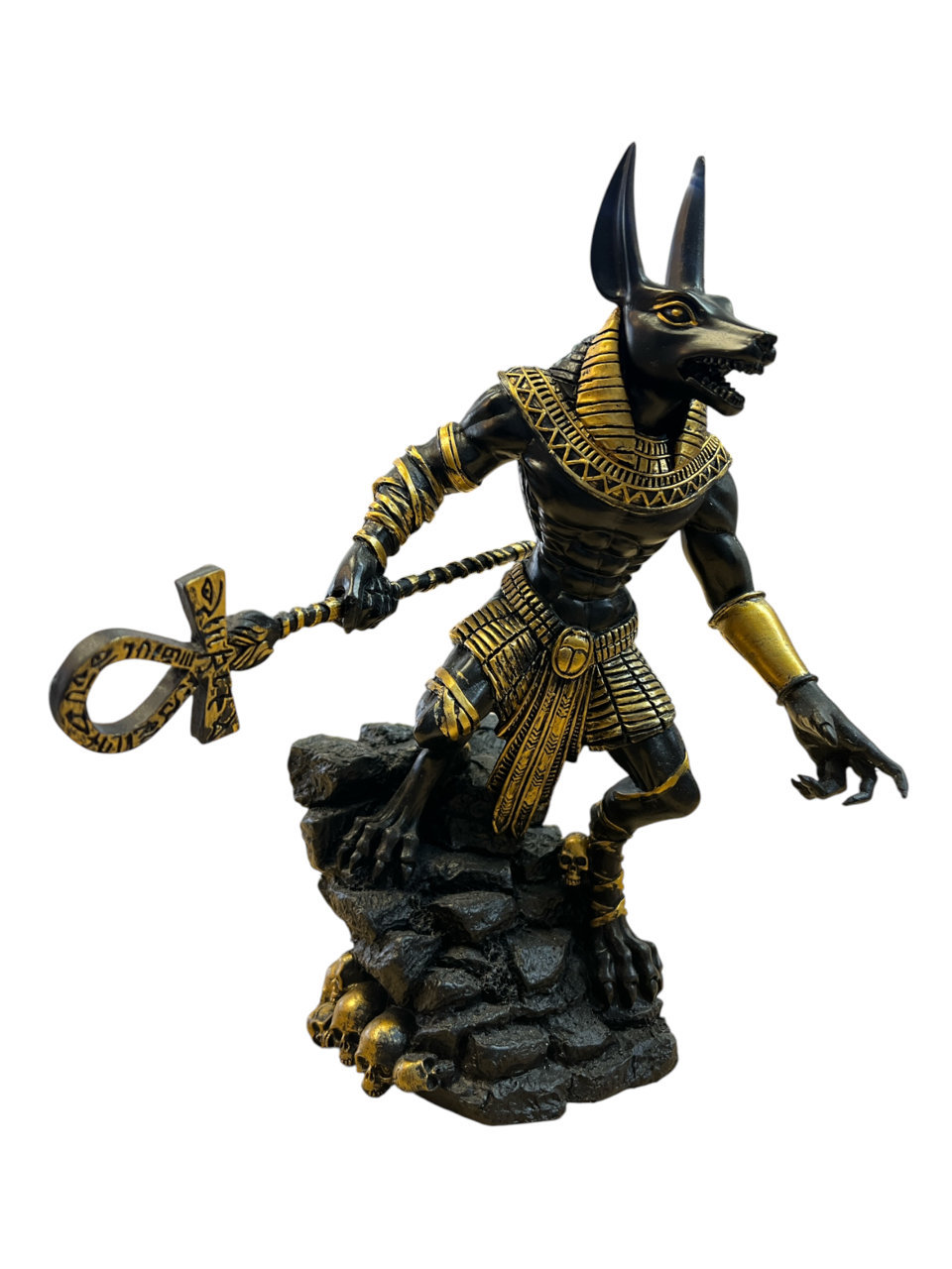 Anubis Figurine -Black & Gold - Resin - 9" x 7.5"