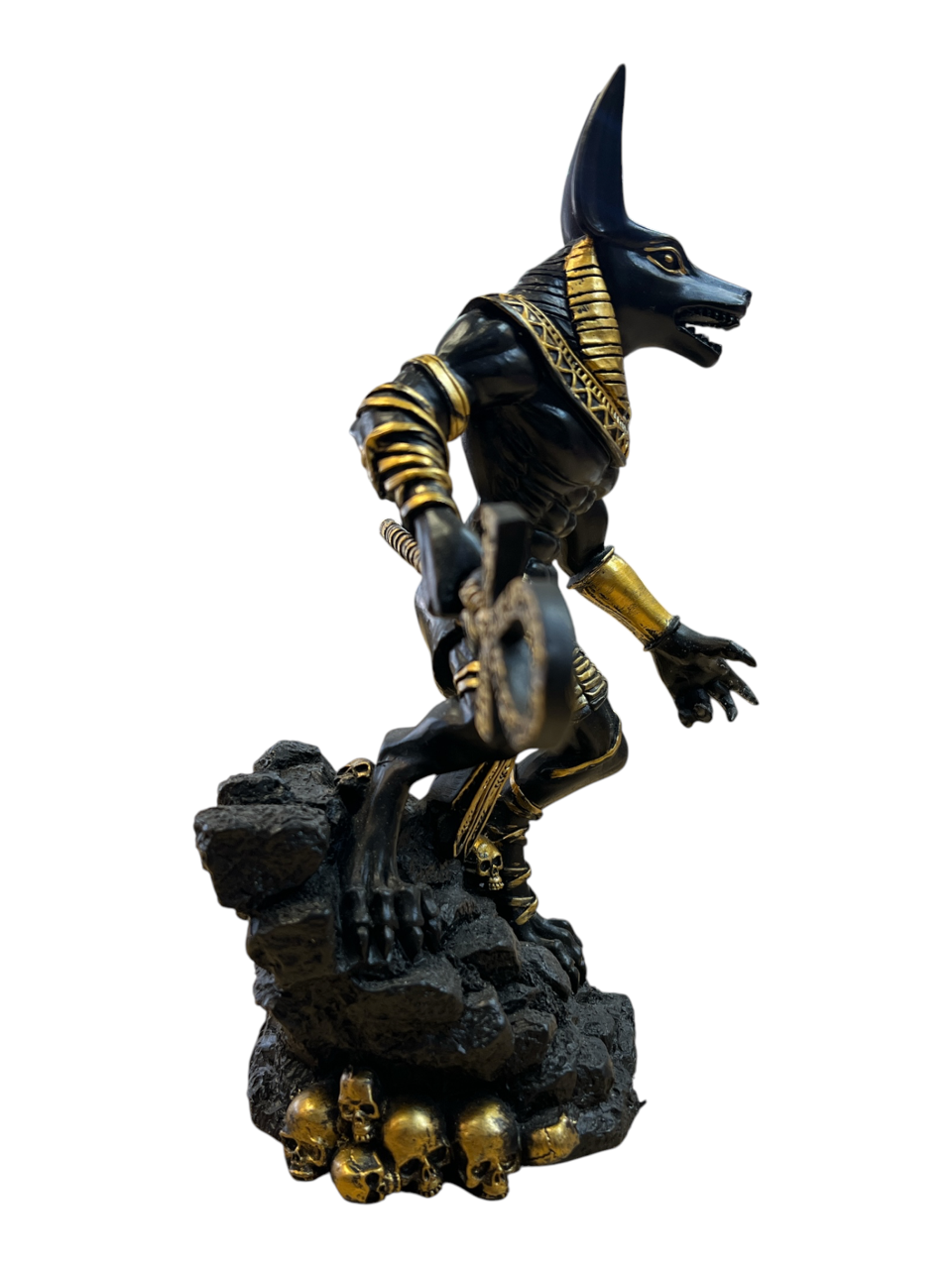 Anubis Figurine -Black & Gold - Resin - 9" x 7.5"
