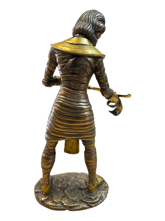 Egyptian Mummy Figurine - Bronze Plated - 11" x 5"