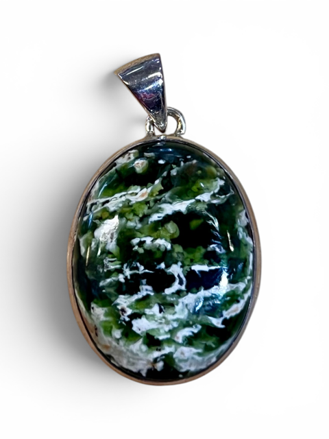 Chrome Chalcedony Pendant - .925 Sterling SIlver - *Rare*