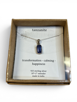 Tanzanite Pendant & Chain - .925 Sterling Silver - *Rare*