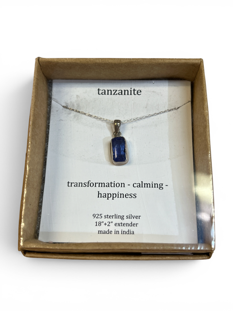 Tanzanite Pendant & Chain - .925 Sterling Silver - *Rare*
