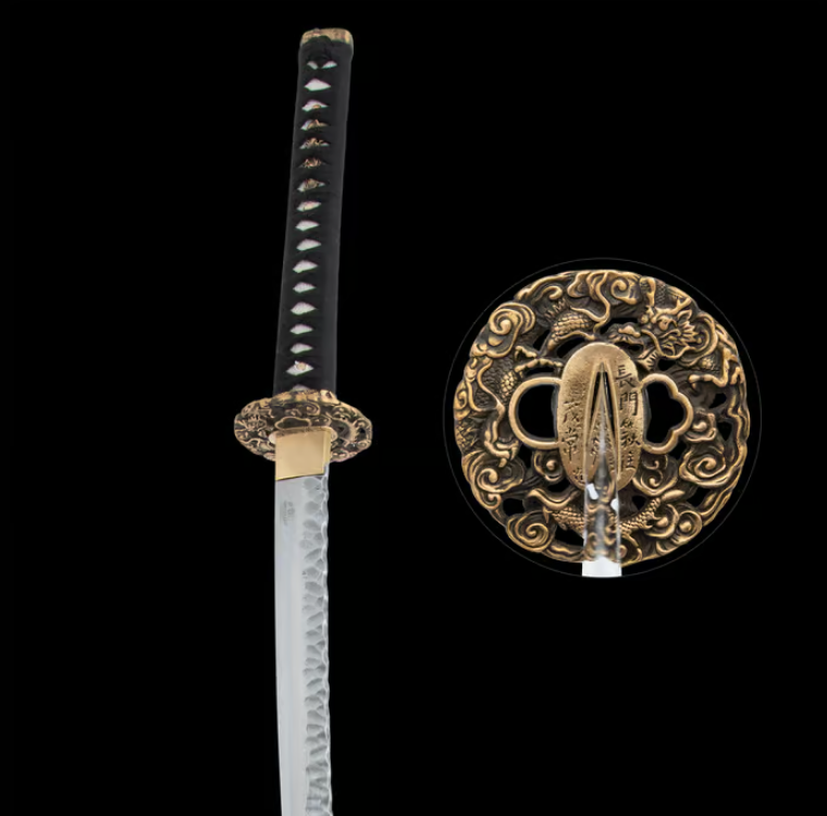 Sokojikara Hammered-Work Katana And Scabbard - Damascus And Hammered Steel Blade