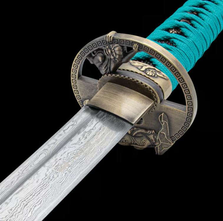 Shinwa Regal Katana Teal Sword Damascus