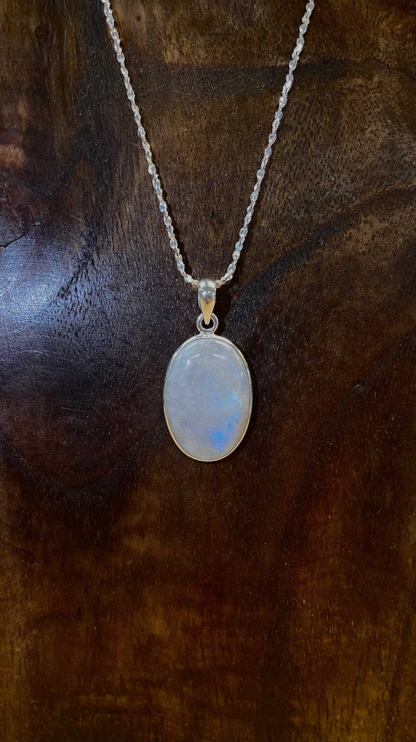 .925 Sterling Silver Moonstone Pendant (Chain Not Included)